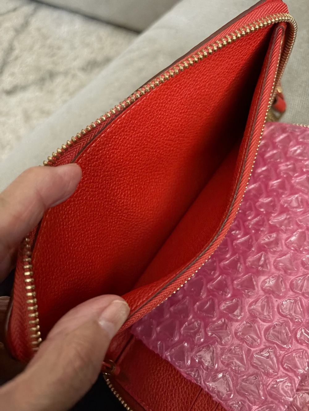 Louis Vuitton - Coral Red Monogram Empreinte Zippy Wallet - Picture 14 of 16
